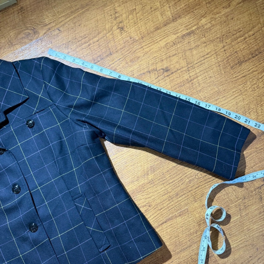 Pendleton Black Windowpane Plaid Wool Blazer Jack… - image 6